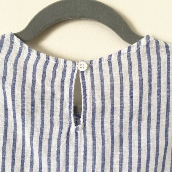 NWT beachlunchlounge Blue/White Striped Linen Blend Smocked Tank Top - Picture 5 of 10
